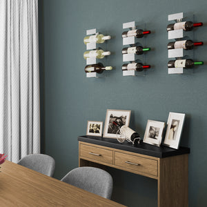 ALEX Wine Rack Wall Mounted, Wine Bottle Holder for 3 Bottles, Kitchen Organization and Wine Storage Stainless Steel