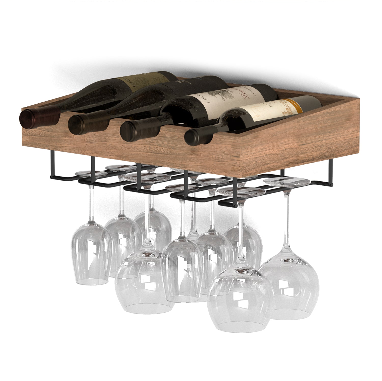 Wall Mounted Wine Rack & Glass Holder