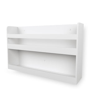 TOTIS Floating Wall Shelf, Nursery and Kids Bookshelf, Bathroom - Kitchen Organization and Storage Shelf 24" White