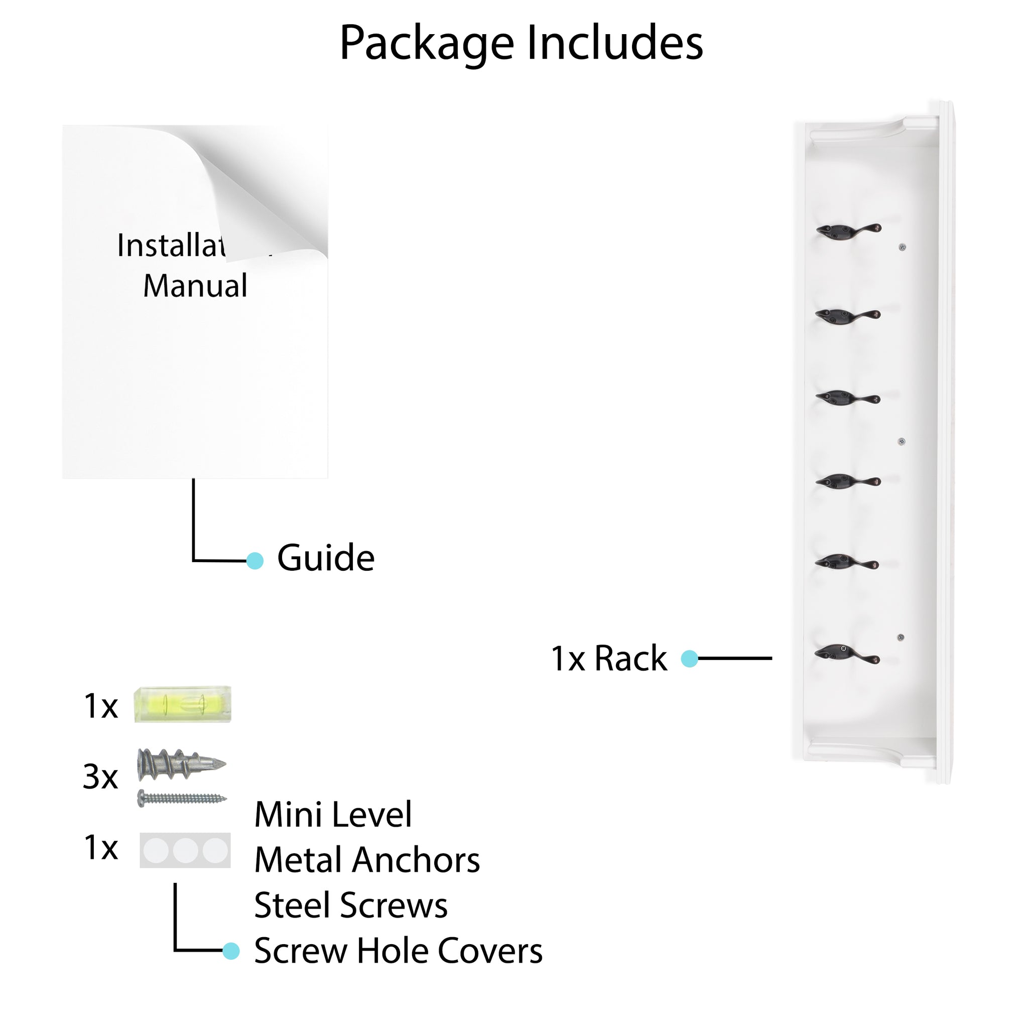 HORTA Coat Rack Entryway Organizer with Key Hooks For Hanging and