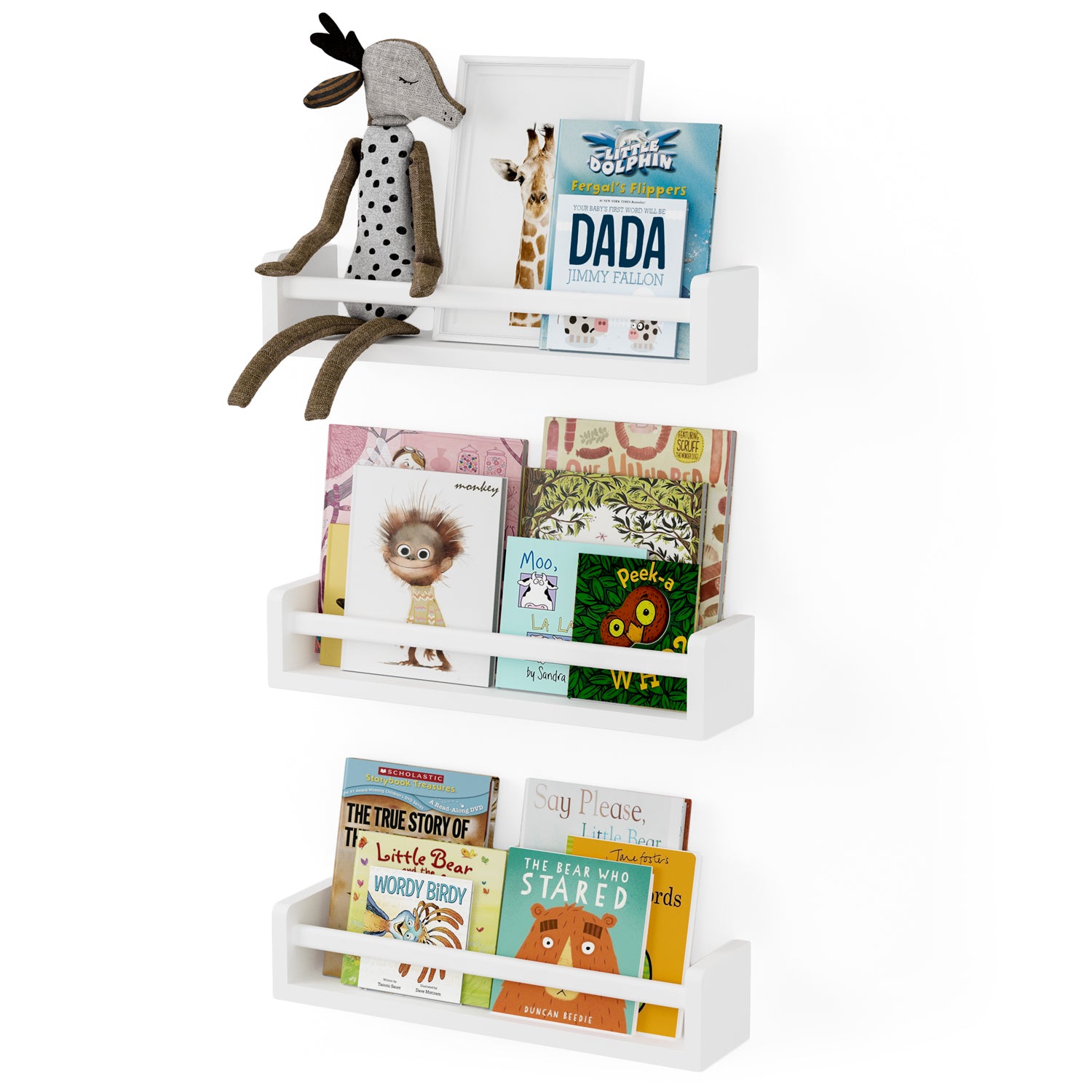 BAMBINI Nursery Book Shelves - Floating Wall Shelves – Baby, Kids