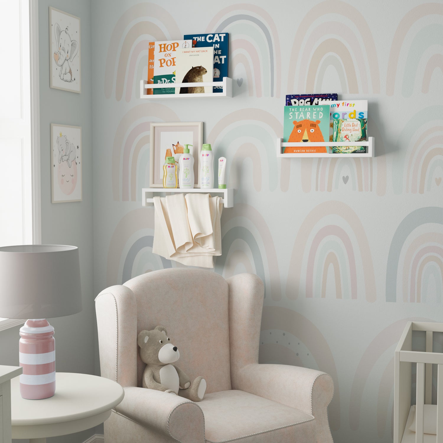 BAMBINI Nursery Book Shelves - Floating Wall Shelves – Baby, Kids