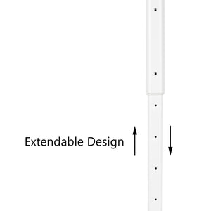 SOFIA Clothes Rack Set of 2, Hanging Closet Organizer Adjustable & Wall Mount Clothes Rail Laundry Organizer Steel, White