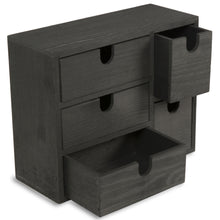 CAPRI Small Multi Purpose Desktop Organizer Caddy with 5 Drawers Storage Cabinet Sewing Box and DIY Craft Project - Black