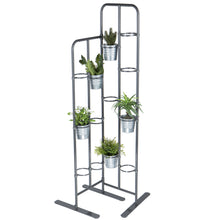 Vertical Metal Plant Stand 13 Tiers Display Plants Indoor or Outdoors on a Balcony Patio Garden - Dark Gray