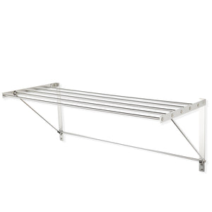 Wall Mount Clothes Drying Rack & Laundry Room Organizer, Wide Collapsible Stainless Steel Silver Laundry Rack