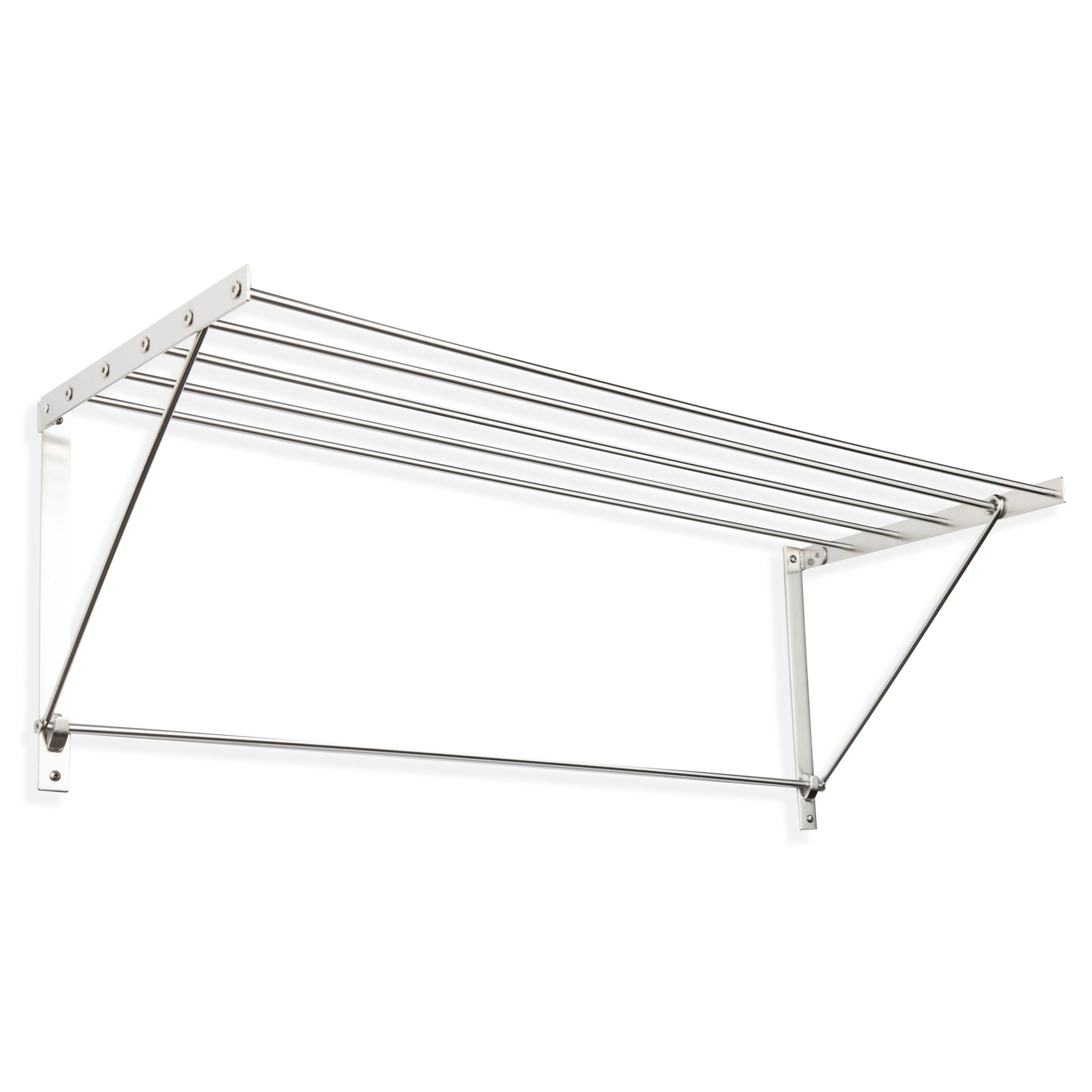 Smartsome Fold Away Clothes Rack: Stainless Steel Wall Mounted Laundry  Drying Rack - 8 Rods, 22 Feet Capacity- Easy to Install Space Saver Design  - 60