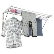 Wall Mount Clothes Drying Rack & Laundry Room Organizer, Wide Collapsible Stainless Steel Silver Laundry Rack