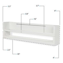 POLYNEZ 30" Floating Shelves for Wall & Book Storage for Nursery, Kids Room Multiuse Wall Shelf - Set of 2  - White