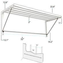 Wall Mount Clothes Drying Rack & Laundry Room Organizer, Wide Collapsible Stainless Steel Silver Laundry Rack