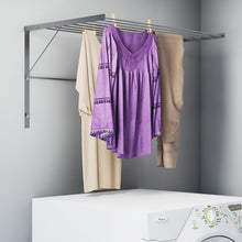 Wall Mount Clothes Drying Rack & Laundry Room Organizer, 6.5 Yards Drying Capacity Stainless Steel Silver Laundry Rack