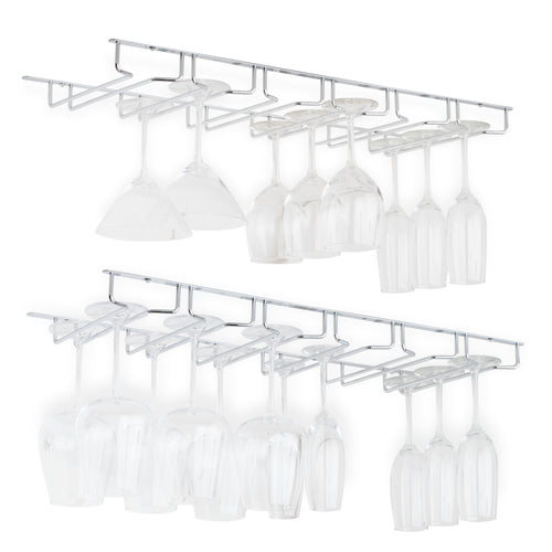 PINOT Wine Glass Holder Under Cabinet, Shelf Kitchen Storage Organizer for 36 Glasses 10