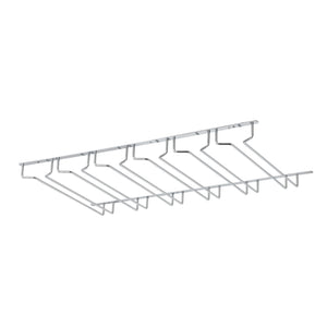 PINOT Stemware Wine Glass Rack Holder Under Cabinet 6 Sectional Storage 14 Inch Chrome