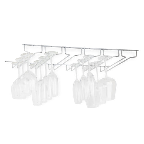 PINOT Stemware Wine Glass Rack Holder Under Cabinet 6 Sectional Storage 14 Inch Chrome